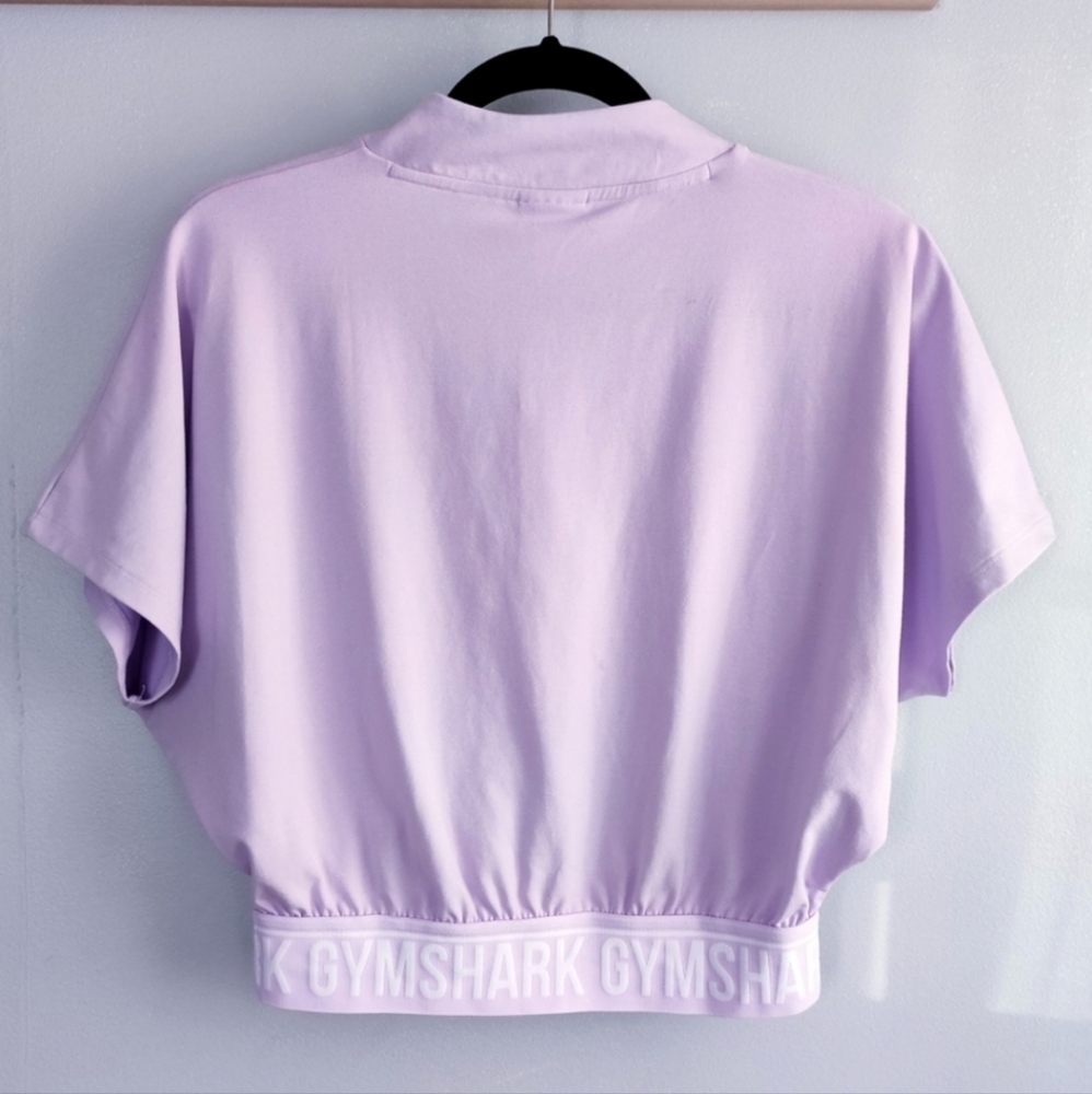 Gymshark Recess 1/2 Zip Tee sz SMALL light purple croptop fitness apparel cute - Picture 6 of 13